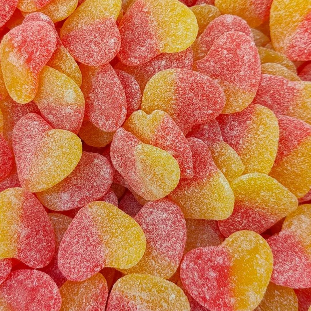 Fizzy Peach Hearts